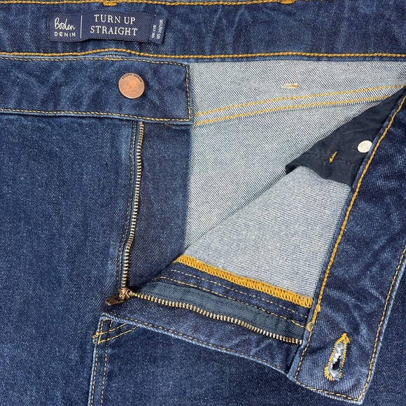 Boden Denim Turn Up Straight Jeans Dark Wash Sz US 20/22R Spring Summer Coastal - Picture 5 of 9